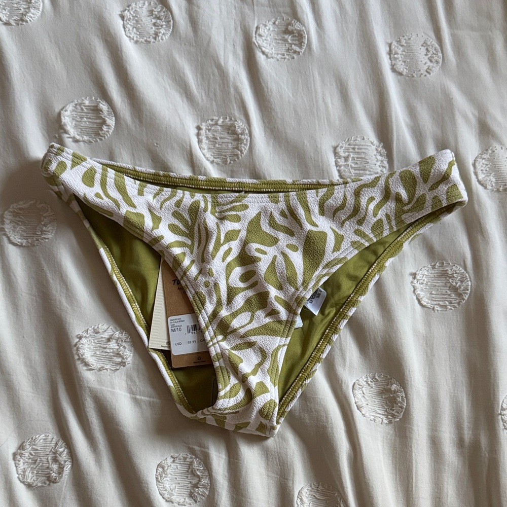 Billabong Olive and White Bikini Bottom
